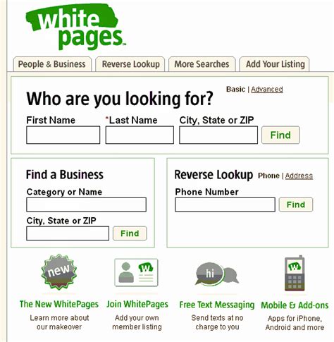 find address for free white pages